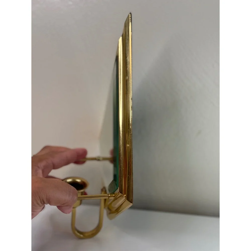 Vintage PartyLite Infinity Brass Mirrored Wall Candle Sconce